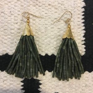 Anthropologie Jewelry - Green beaded tassel earrings Anthropologie Anthropologie Jewelry - Green beaded tassel earrings Anthropologie
